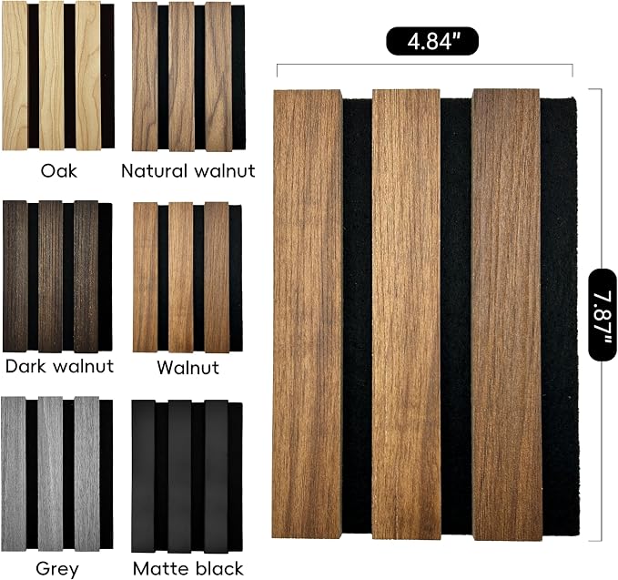 RITOLLO Wood Panels for Wall 4.92"×7.68" Acoustic Panels for Interior Wall Decor - Image 2