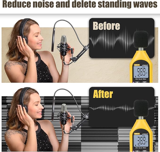 Upgrade 24 pack Self-adhesive Sound Proof Foam Panels, Decorative Soundproof - Image 5