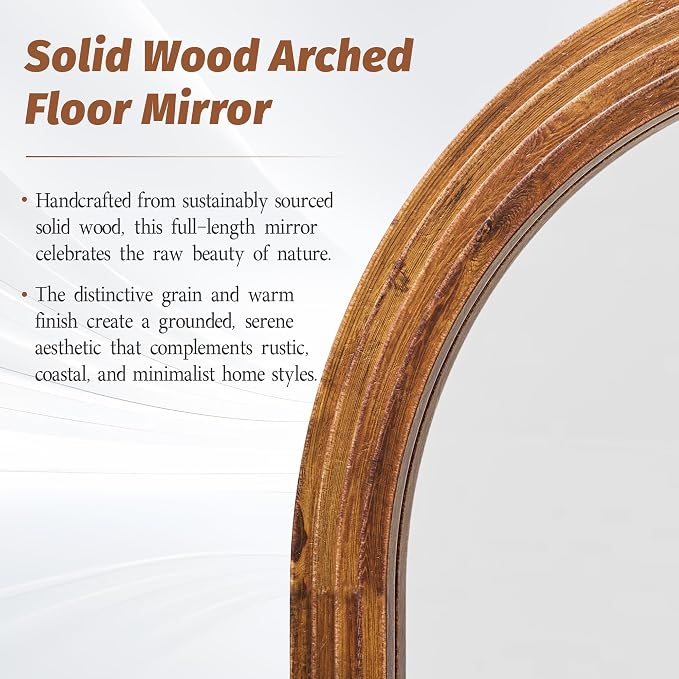 Antok Full Length Mirror 82"×44" Floor Mirror Standing Tall Mirror, Arched - Image 4
