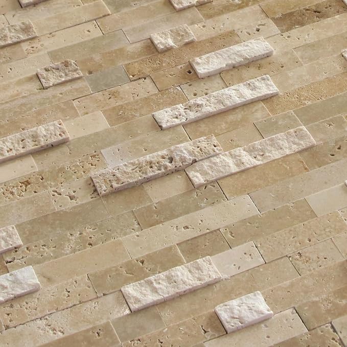 SUNWINGS 5-Sheet Peel and Stick Mosaic Natural 3D Stone Self Adhesive Marble - Image 8