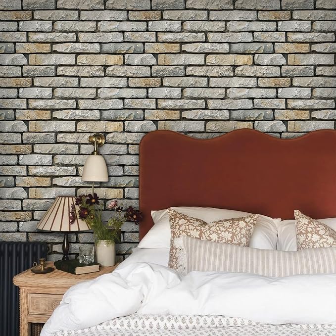 COMSTICKC 3D Stone Wall Panel Peel and Stick, DIY Lightweight PVC Stone Brick - Image 7