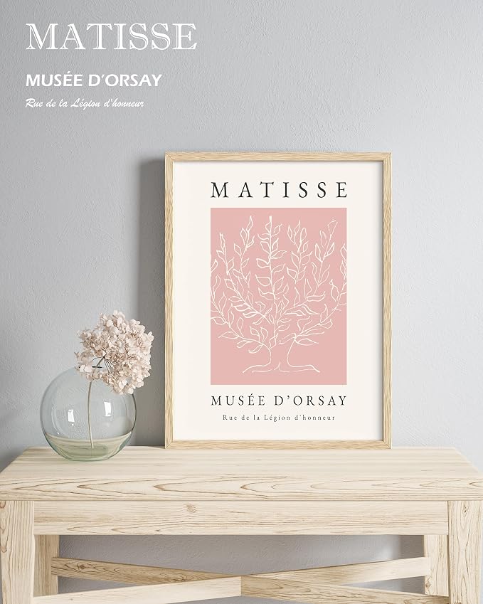 HesenDot Unframed Pink Wall Art Set of 3, 12x16in Matisse Canvas Prints - Image 3