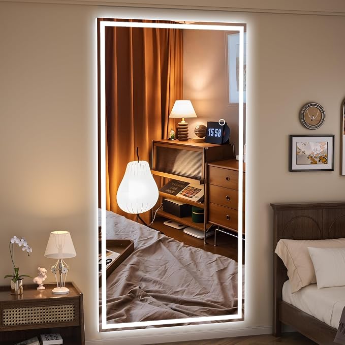 Hasipu Full Length Mirror with Lights, Full Body Dressing Hanging Mounted Mirror - Image 8