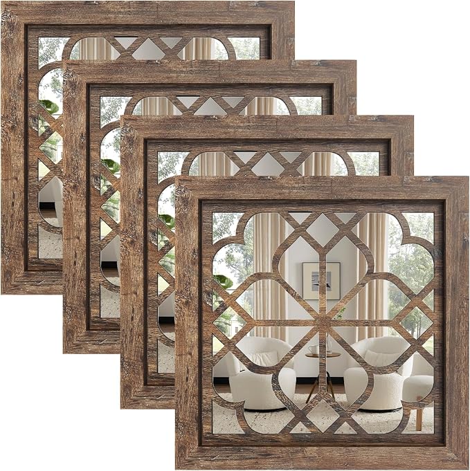 Set of 4 Boho Wall Mirrors by HMANGE