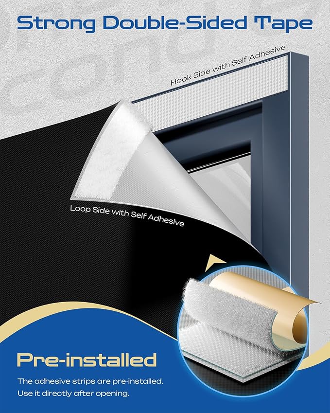 20" W x 40" L 100% Blackout Curtains, Total Darkness No-Drill Black Out Window - Image 2