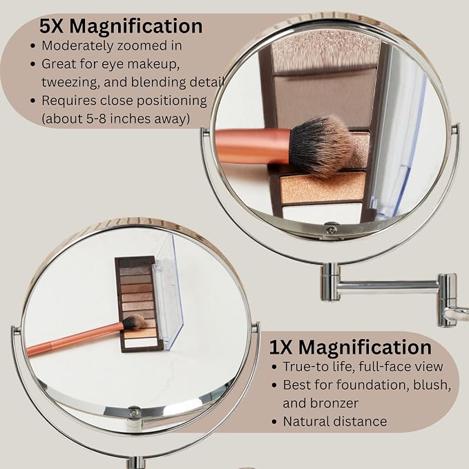 JERDON Wall-Mounted Magnifying Mirror - Image 4