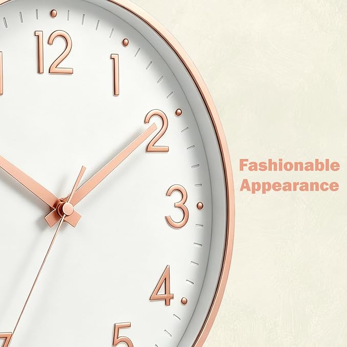Mosewa Wall Clock 8 Inch, Battery Operated Silent Non-Ticking Modern Analog - Image 9