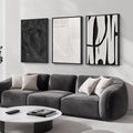 Large Framed Black and White Abstract Wall Art by Cuspin