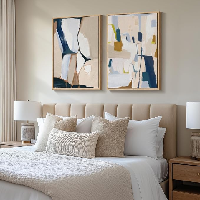 Large Framed Neutral Abstract Wall Art - Image 8
