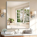 KOCUUY Silver Framed Mirror, HD Tempered Glass, Anti-Rust Frame, Modern Design by KOCUUY