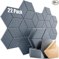 22 Pack Self-Adhesive Acoustic Panels 12" X 10" X 0.4" by Dailycooper