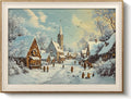 VIYYIEA Winter Framed Wall Art for Living Room, Snow Village Canvas Prints by VIYYIEAART