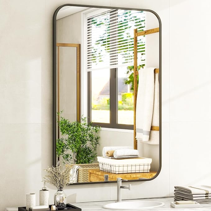 Easly 26 x 38 Inch Bathroom Mirror, Rounded Rectangular Vanity Mirror - Image 3