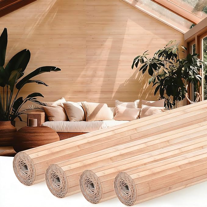 Juexica 4 Pcs Natural Bamboo Wall Panel by Juexica