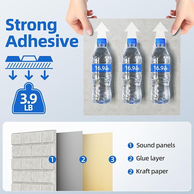 20 Pack Acoustic Panels with Self Adhesive, Soundproof Wall Panels, Brick Sound - Image 4