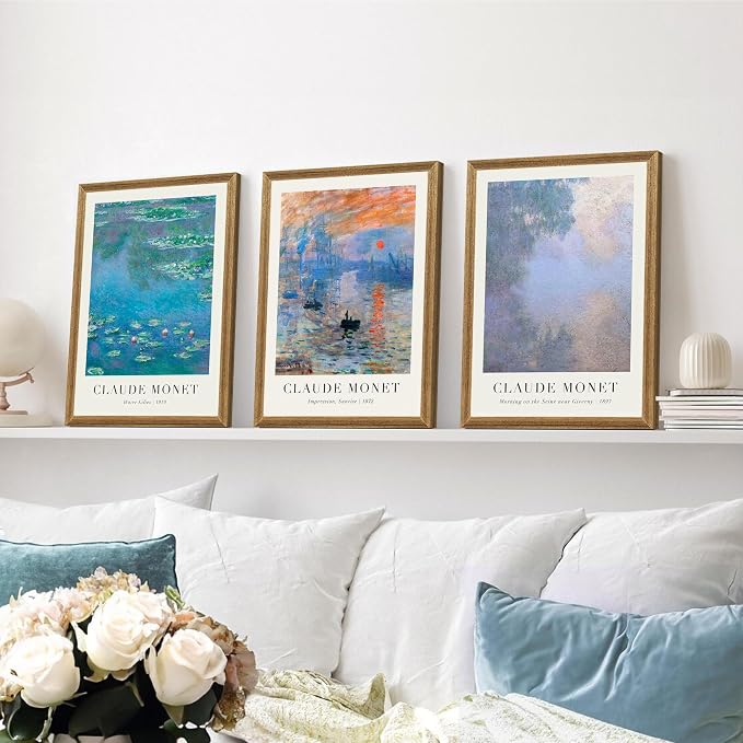 SYWENNOI Wood Framed Wall Art, Claude Monet Famous Paintings Collection - Image 6