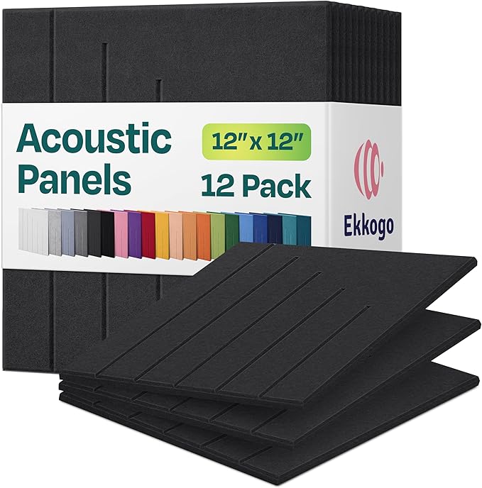 Acoustic Panels 12-Pack Soundproof Wall Panels 12"x12"x0.4" Decorative Sound by EkkogoAcousticPanels