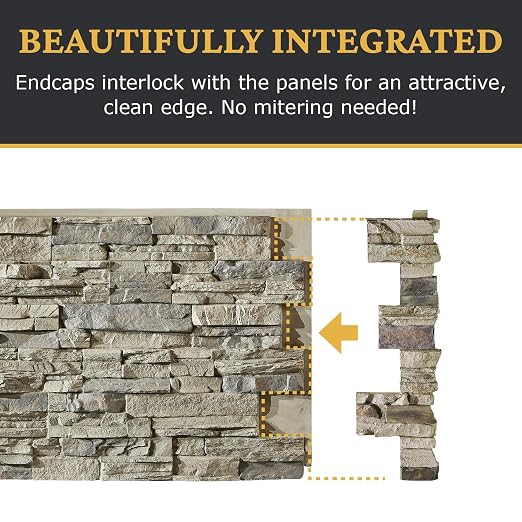 AZ Faux High-Density Polyurethane Faux Stone Interlocking Right Endcap - Image 7