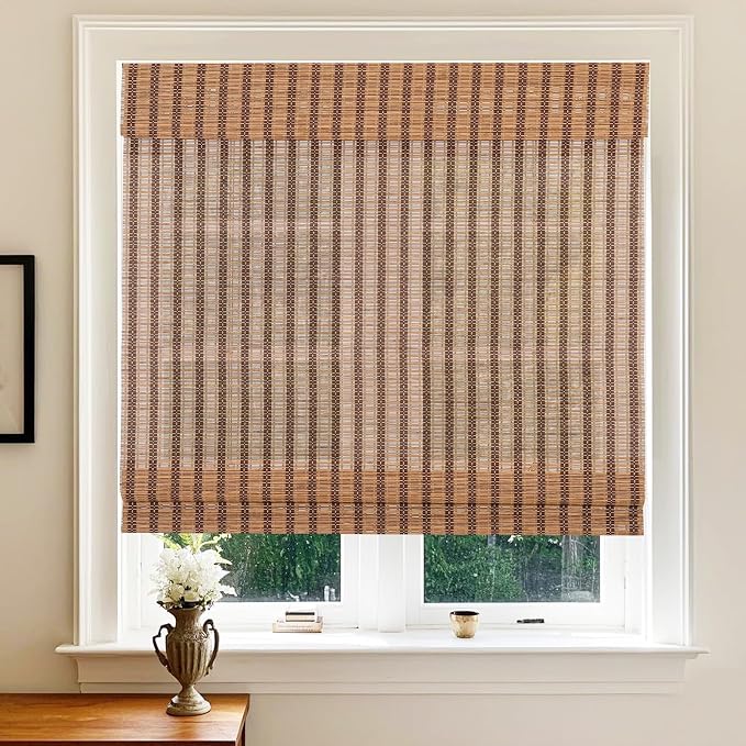 Letau No Drill No Tools Cordless Wood Window Shades Blinds, Bamboo Light by LETAU