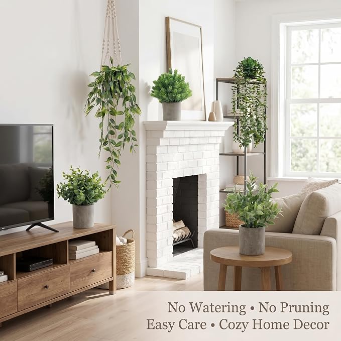 5 pcack Fake Hanging Plants for Wall Home Room Office, Small Fake Plants Decor - Image 4