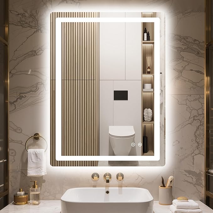 Delma LED Bathroom Mirror with Lights, 32x24 Vanity Mirror by Delma