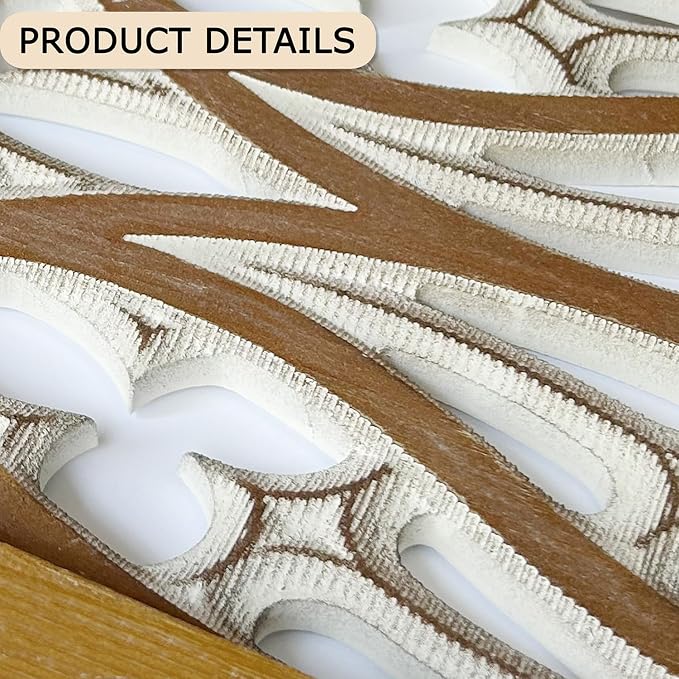XIAOAIKA Hand Carved Boho Wood Wall Art - Image 5