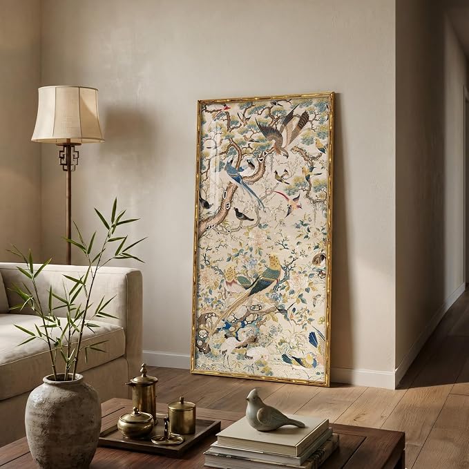 Vintage Gold Framed Chinoiserie Wall Art - Image 9