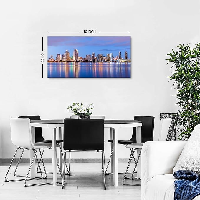San Diego Skyline Wall Art Night View USA Cityscape Wall Decor Nature Sunset - Image 6
