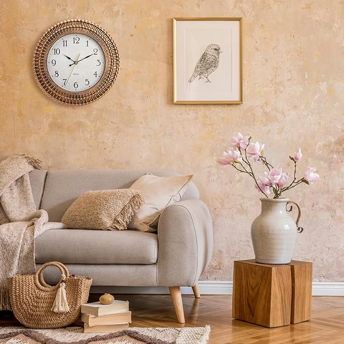 Bekith Wall Clock 12 Inch Silent Non-Ticking Retro Wall Clocks Battery Operated - Image 6