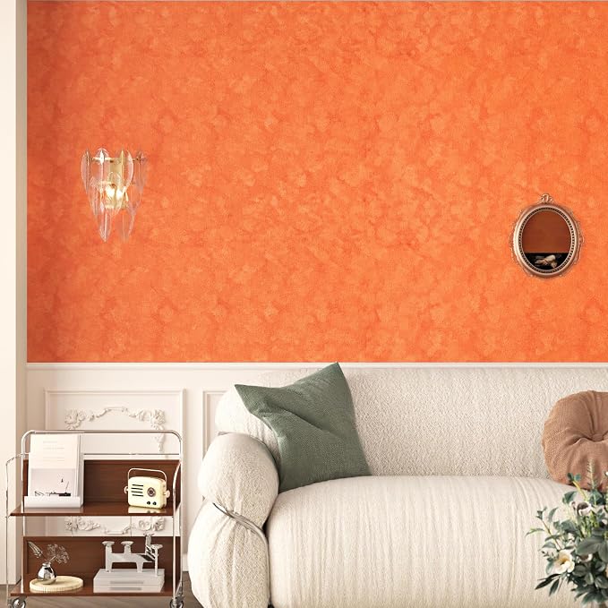 Wallercity Orange Velvet Peel and Stick Wallpaper - Image 4