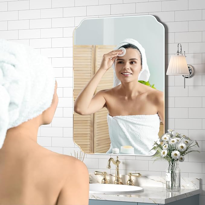 Bathroom Mirrors for Over Sink, Frameless Mirrors for Wall, 24x32 Inch Beveled - Image 4