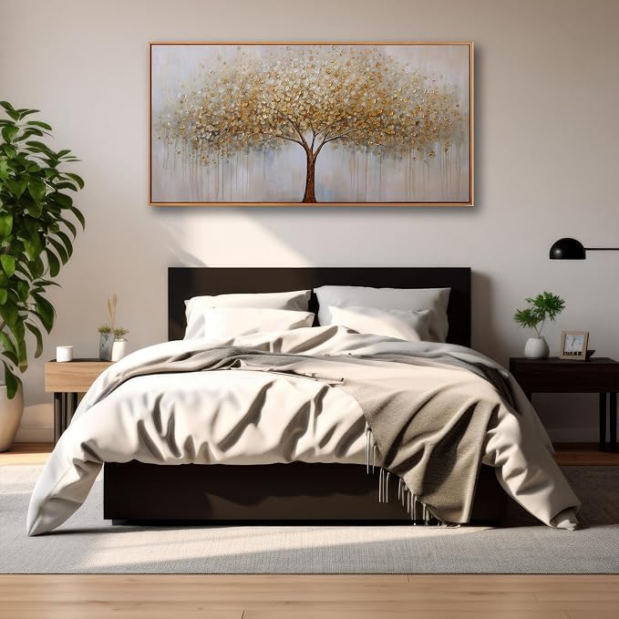 Wall Art Gold Abstract Tree of Life Framed Modern Artwork Canvas Painting - Image 4