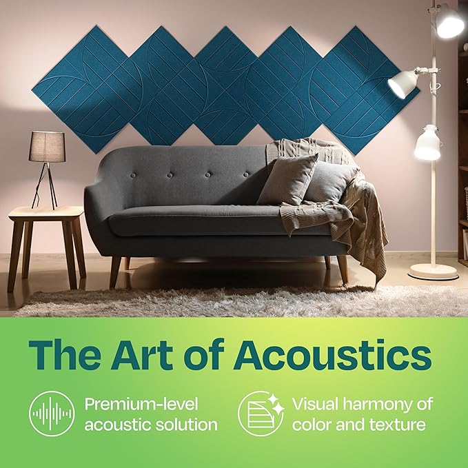 Acoustic Panels 12-Pack Soundproof Wall Panels 12"x12"x0.4" Decorative Sound - Image 2