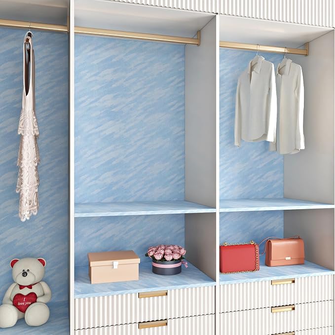 ReWallpaper Blue Peel and Stick Wallpaper Removable Soundproof Velvet Textured - Image 4