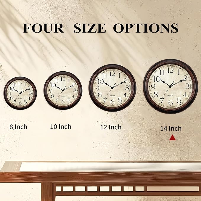 KECYET 14 Inch Wall Clocks Battery Operated Silent Non-Ticking Analog Wall - Image 3
