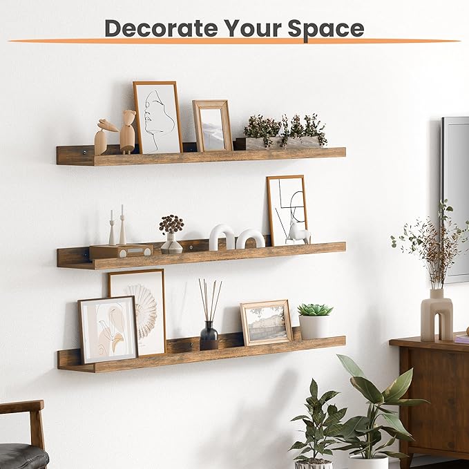 upsimples Floating Shelves for Wall, 35.5 Inch Shelves for Decor Storage Set of - Image 4