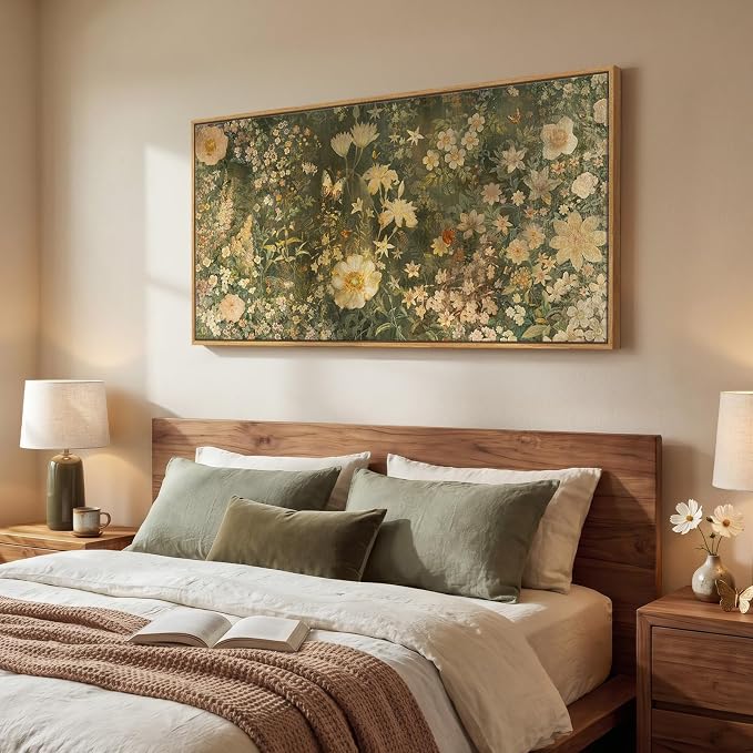 Large Framed Vintage Botanical Wall Art - Image 2