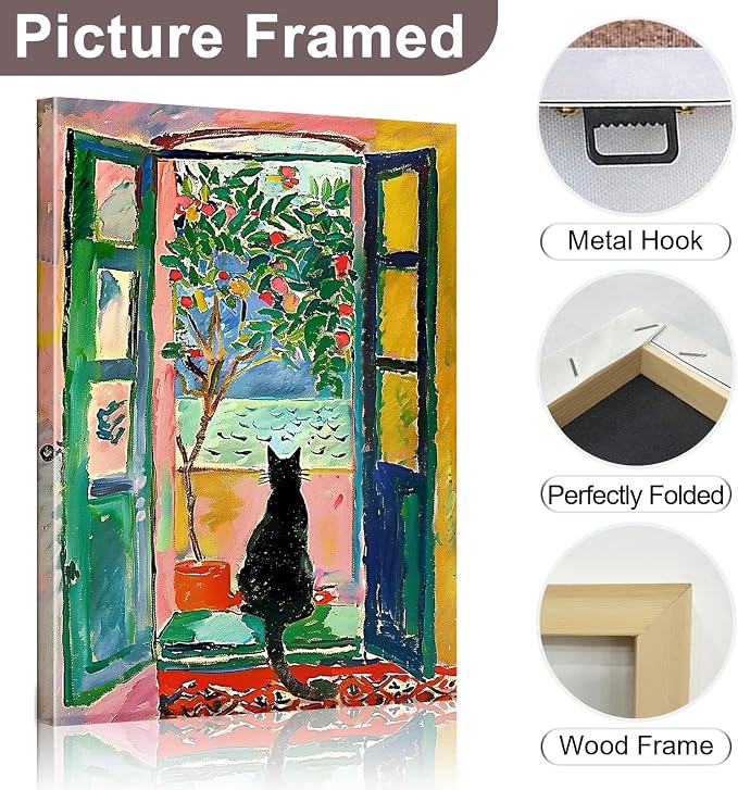 ALMLZL Henri Matisse Wall Art Cat in Famous Henri Matisse The Open Window - Image 6