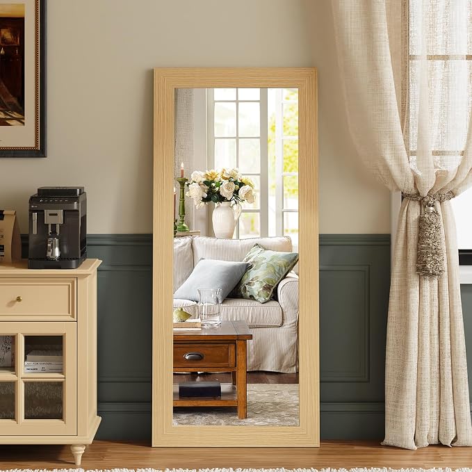 Syndra Modern Full Length Mirror Wood Frame, 56x20'' Large Floor Mirror by Syndra