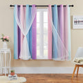 XiDi Curtains for Bedroom Decor, Rainbow Pink Purple/52/54 by Addsomecolortolife