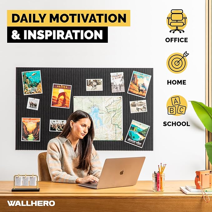 WALLHERO Large Bulletin Board, Tack Board, Cork Board Alternative - Image 5