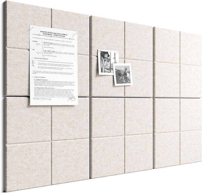 Bumusty Large Felt Bulletin Board, 30 Push Pins, 40 Adhesive Tabs by BUMUSTY