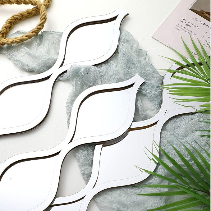 Yulejo 3 Pcs Acrylic Teardrop Mirror Wall Decor Decorative Mirror Narrow Decor - Image 3