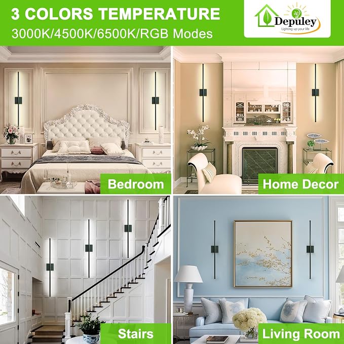Depuley Wall Sconces Battery Operated: Set of 2 Wireless Wall Lights - Image 3