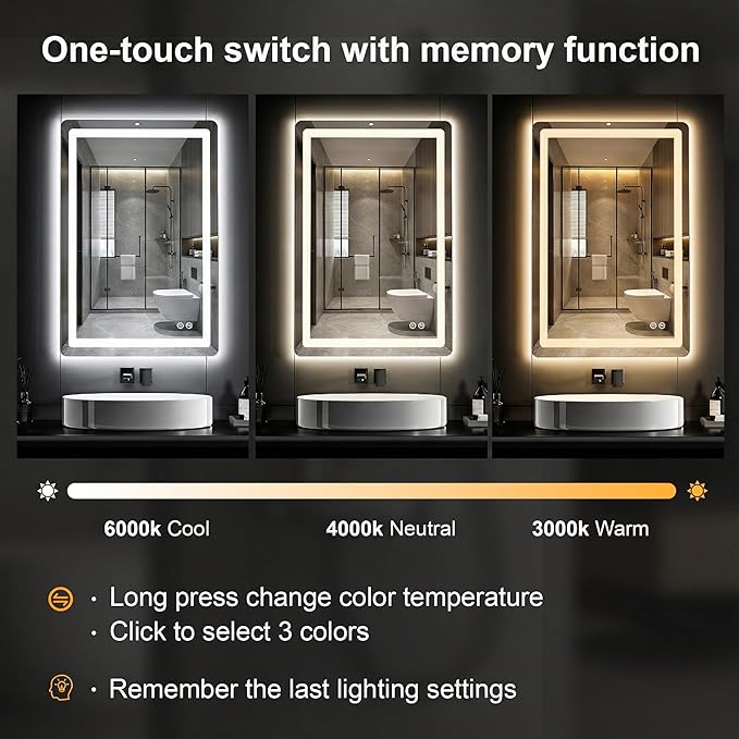 AMOISE LED Bathroom Vanity Mirror - Image 4