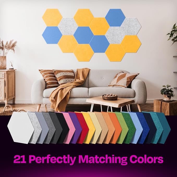 Acoustic Panels 12-Pack Soundproof Wall Panels 14"X12.1"X0.4" Sound Panels High - Image 5