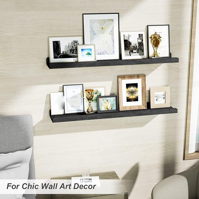 Love-KANKEI 36 Inch Long Floating Shelves Wall Mounted Set of 2, Large Wood - Image 5