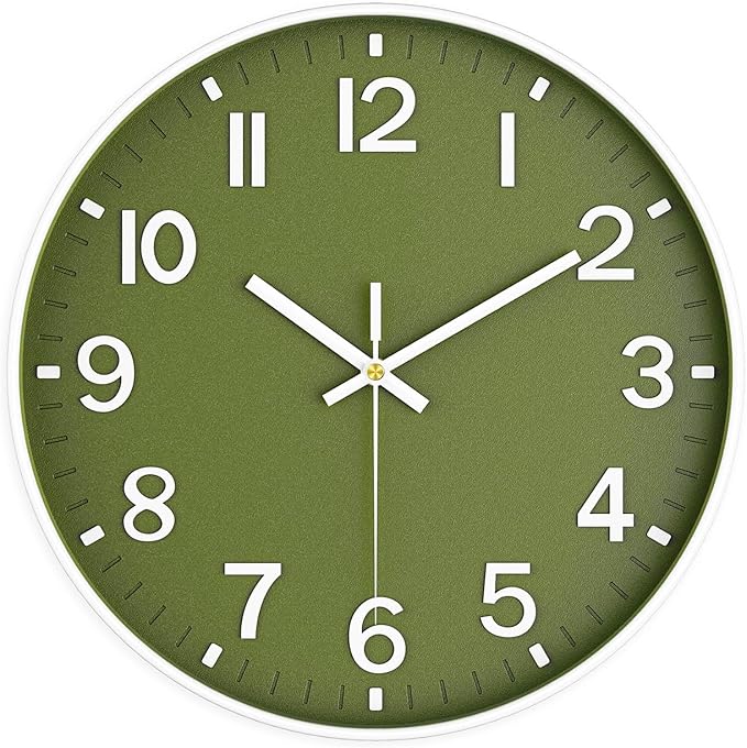 Wall Clocks Battery Operated, 12 Inch Non Ticking Wall Clock, Silent Analog by MABPEDO