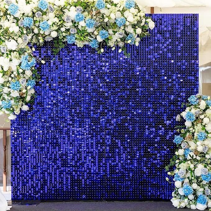 COKAOBE Blue Shimmer Wall Backdrop, Photo Backdrops - Image 5