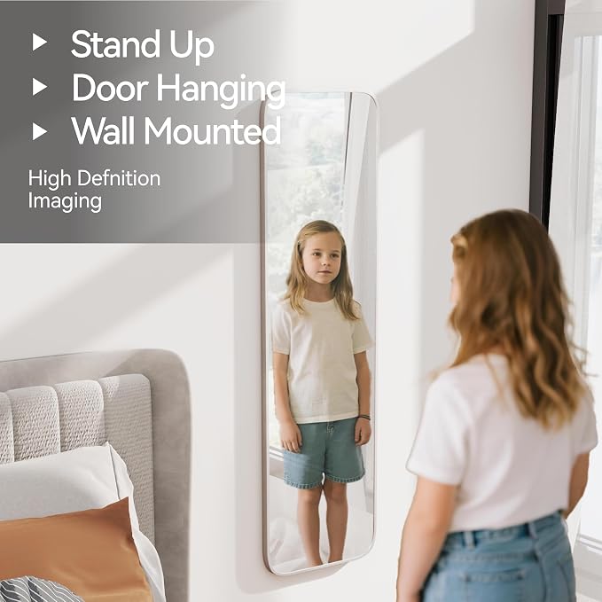 SCWF-GZ 47x14 Mirror Rectangle Full Body Length Door Hanging Wall Mounted - Image 9